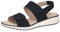 CAPRICE Damen Sandalen flach aus Leder Bequem, Blau (Ocean Suede), 36 EU
