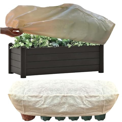 Murman Protección invernal para plantas, protección invernal, saco de tela no tejida, protección de invierno para plantas y jardineras con cremallera y cordón