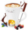 Schokofondue Tasse Keramik Schokoladenfondue mit Gabeln, Schoko Fondue Tasse für Käse,Schokolade,Butter und Karamell