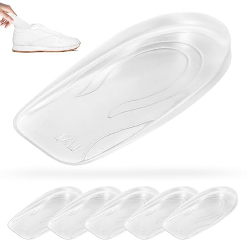 6 Pcs Heel Lifts for Shoes, Height Increase Insoles for Men Women, Silicone Gel Heel Cups, Comfort Shoe Heels Inserts Cup Pads, Shoe Inserts Support Absorbing Cushions for Increase Height(1cm)