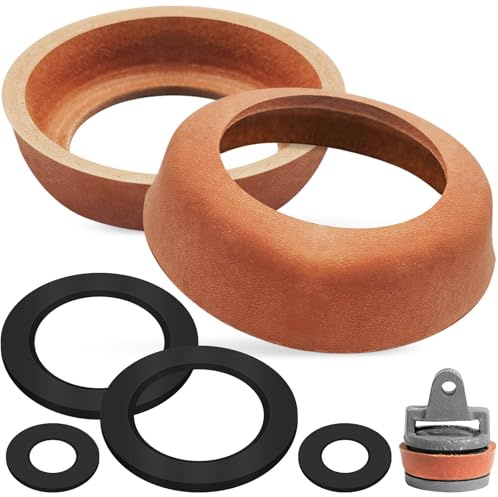 2Pcs 75 Type Handle Pump Leather Gasket Piston Sleeve, Durable Replacement Pistons Seal Set, Waterproof O-Ring Plunger Cuff Covers & Washers Maintenance Spare Parts for Garden & Well Hand Water Pumps