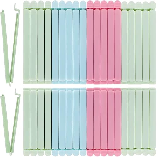 Lot de 40 clips de fermeture pour sachets de 16 cm et 12 cm - Multicolores - Grands clips pour sachets de bonbons