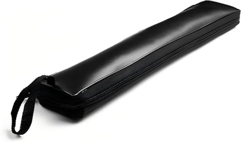Bamboo Flute Bag Flute Case Hard Shell Lightweight Handbags Accessories Accessory PU Bag Storage Bag Carrying Pouches Black (Length 32cm/12.6in)