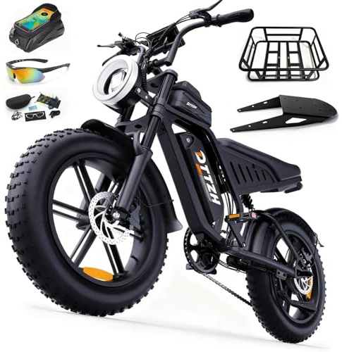 DTTZH F6PRO 4000W Electric Bike for Adults with Rack, 50MPH Moped Ebikes for Adults, 20 x 4 Fat Tire Electric Dirt Bike, 2500W Motor E Motorcycle, 60V 30Ah UL 2849 Certified (Black)