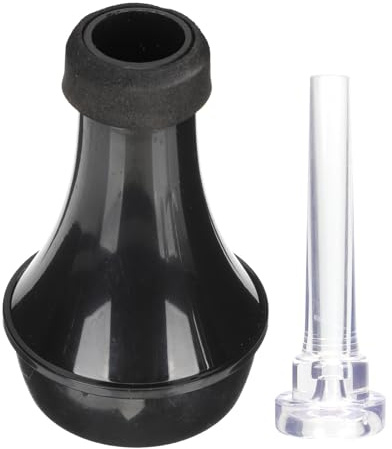 EXQUIMEUBLE Mini Trumpet Practice Mute Silencer Lightweight Plastic Trumpet Straight Mute With Transparent Mouthpiece For Beginners Quiet Practice