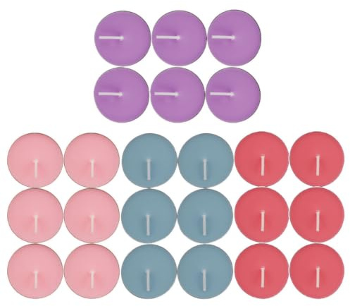 Velas de Té Aromáticas Redondas, 40 Unidades, Cera