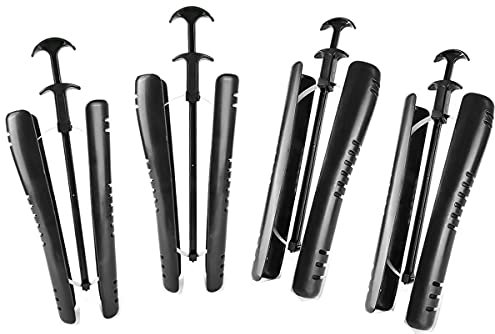 HILLHOME 4 Pack Boot Tree Shaft Boots Shapers for Knee High Tall Boots Spring Loaded Adjustable Great Support Form Shaping Inserts for Womens and Mens Shoes (Black)