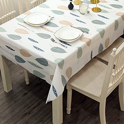 137*180cm PVC Table Cloth Party Wipeable Tablecloths Rectangular,Leaves Tablecloths Wipe Clean Tablecloth,Stain Resistant,Waterproof,Oil-proof,Square Table Cover for Outdoor Picnic,Dinner,Kitchen
