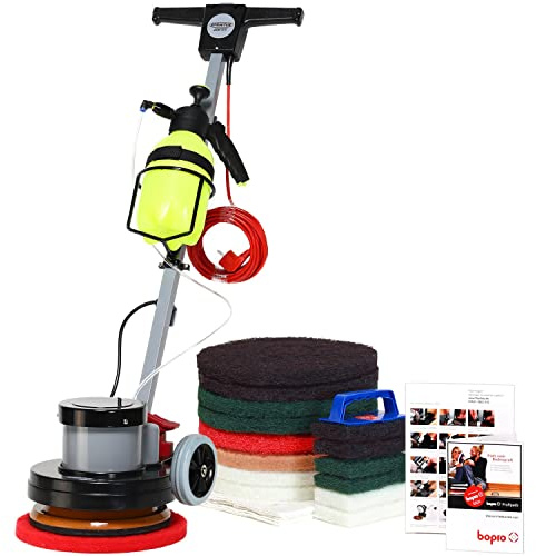 Floorboy® Z12C Starterset mit 12 Zoll Reinigungs-, Einscheiben - und Poliermaschine mit Tank, Pads und Treibteller, Anleitungen und Padkunde von Bioraum