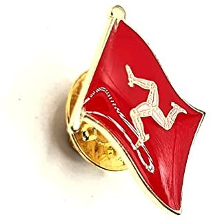 Isle of Man Manx metall emalj landsflagga stift emblem, Metall