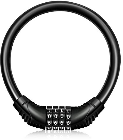 Fahrradschloss Zahlenschloss Fahrrad Kettenschloss Hochsicheres Bike Lock Anti-Diebstahl Fahrradzahlenschloss Fahradschloß für Fahrrad Motorrad Schwarz