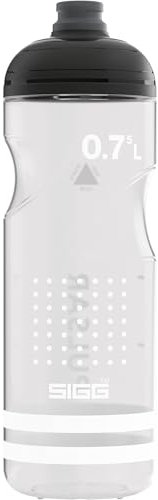 Sigg Pulsar Transparent White Botella para bicicleta (0.75 L), bidón de ciclismo ultraligero sin BPA, botella hermética para ciclistas de polipropileno con cierre SureSnap®