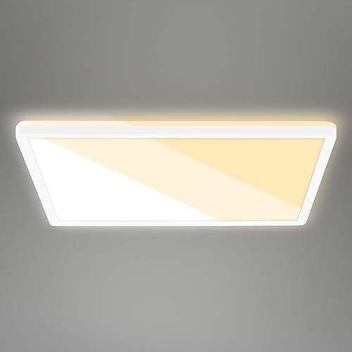 BRILONER – LED Deckenlampe für Wohnzimmer, Deckenleuchte flach, Lampe, Wohnzimmerlampe, LED Panel, Lichtfarbe einstellbar, Backlight, Weiß