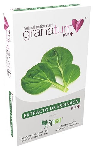 Granatum Plus - Spinatextrakt - 20-Hydroxyecdysone - Nahrungsergänzungsmittel - Stoffwechselwohlbefinden - Sportliche Leistung - Muskelmasseaufbau - 1 Box 60 Kapseln