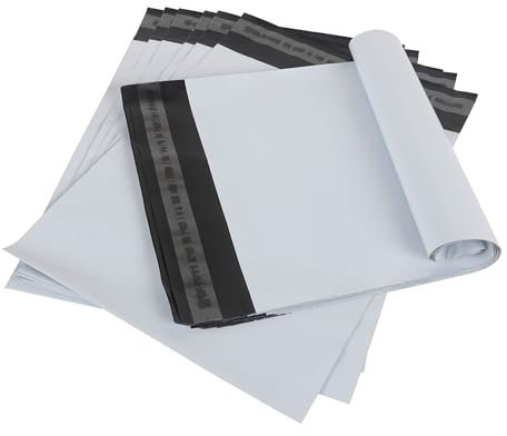 30 * 42CM Versandtaschen Plastik,Versandtaschen Warensendung Versandbeutel Blickdicht Selbstklebend Versandtüten für Kleidung Logistikverpackungen Transport Verpackungskarton 30Stück Weiß