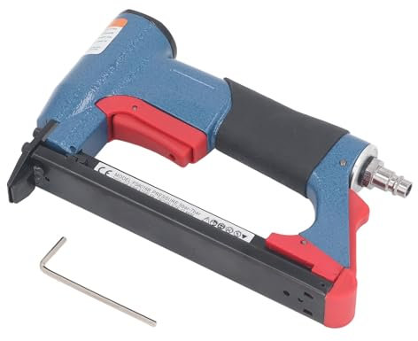 Pistola Grapadora Neumática FS8016, Grapadora Neumática Accionada por Aire de 1/4 Pulgadas a 5/8 Pulgadas, Grapadora de Tapicería con Capacidad de 140 Clavos Calibre 21 para