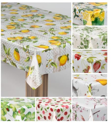laro Wachstuch-Tischdecke Wachstischdecke Gartentischdecke, Muster:Lemonix Zitrone, Größe:100x140