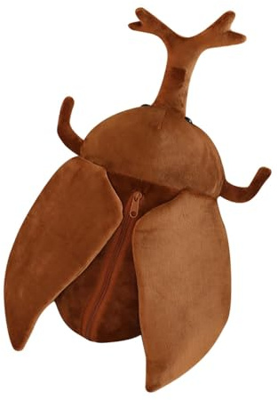 rockible Sac à Dos en Peluche, réaliste, Sac décontracté en Forme d'animal, Joli, drôle, Pratique, Sac en Peluche à la Mode, Dessin animé pour Adultes et, scarabée rhinocéros