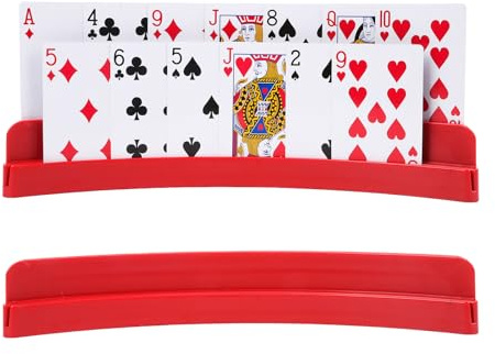 2 Packs of Double-Layer Card Holders，Playing Card Holder for Kids Adults Hands Free Card Holder for Family Card Game Nights Poker Parties