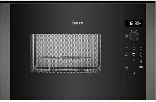 NEFF HLAGD53G0, N 50, Microonde da incasso con grill, Programmi automatici, Easy Clean autopulente, facile da usare grazie alla manopola girevole e al display LED Plus, ideale per montaggio alto con