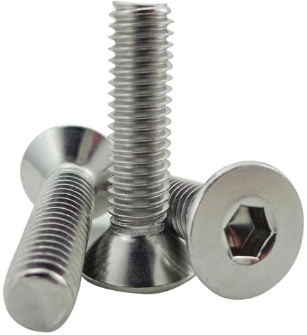 Fajoeda M6 x 25mm Senkkopfschrauben mit Innensechskant Schrauben, 20 Stück Senkkopfschrauben M6 edelstahl Vollgewinde A2 -V2A Senkschraube Edelstahlschrauben