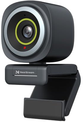NearStream 4K Webcam with Microphone, USB HD PC Web Camera,Plug and Play/Adjustable FOV/Software Control/Privacy Cover,Work with Zoom/Skype/Teams/Google Meet(V08AF)