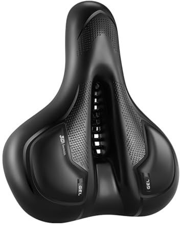 Rarapop Selle de vélo à Gel Confortable - avec Mousse mémoire de Forme et Double amortisseurs - Conception Respirante - Universelle pour VTT, vélo de Route