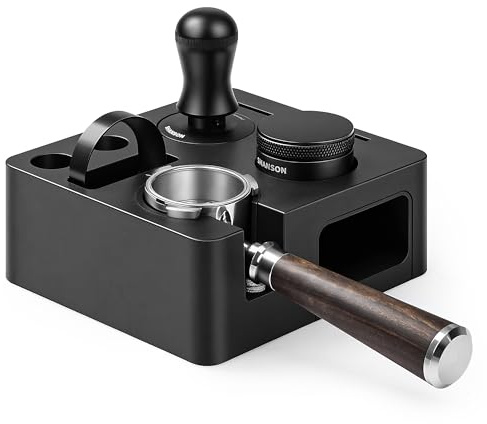 ShanSon Espresso Accessories Kit with Station,54mm Compact Espresso Tamper Set,Espresso Tamper, Distributor, Bottomless Portafilter, Dosing Funnel,Station