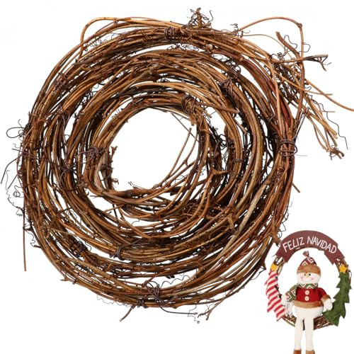 Didiseaon Grapevine Wreath for Crafts: Natural Grapevine Garland Christmas Wreath Base to Decorate Making Supplies 12. 1ft Twig Garland for DIY Hanging Ornaments Xmas Decorations