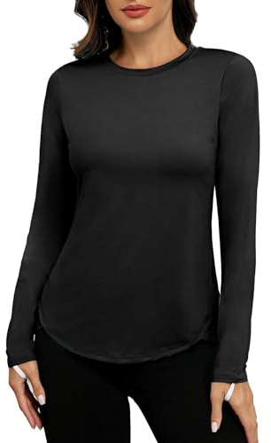 PINSPARK UV-skjorta damer UPF 50+ solskydd sportskjorta snabbtorkande sport t-shirt lätt löpartröja yoga långärmad tröja andas funktionell skjorta fitness rashguard