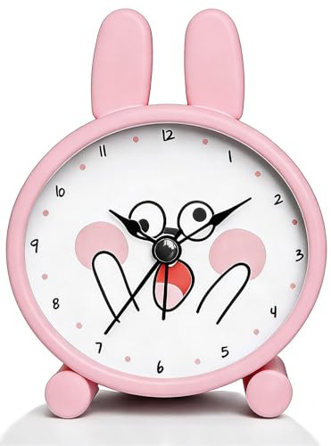 YsyYey Sveglia per bambini, silenziosa, senza ticchettio, sveglia analogica per principianti a scuola, orologio carino compatto per ragazzi e ragazze, facile da leggere, regalo di Pasqua per bambini a