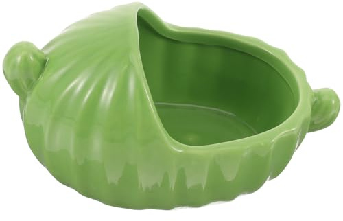 Cabilock Bañera de Cerámica Verde Baño Compacto para Hámster y Chinchilla Fácil de Limpiar y Confiable Adecuado para Pequeños Animales en Casa