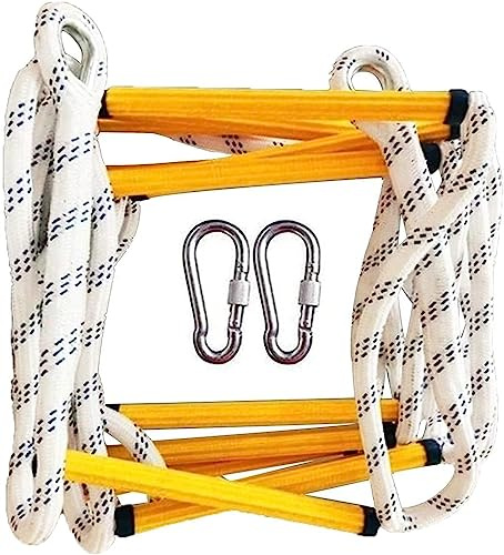 Escalera de Cuerda for Incendios, Escalera ignífuga con Gancho, despliegue rápido, fácil, Reutilizable(8m/26ft)