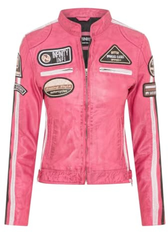 Dam läder motorcykel casual racing moto-märken jacka