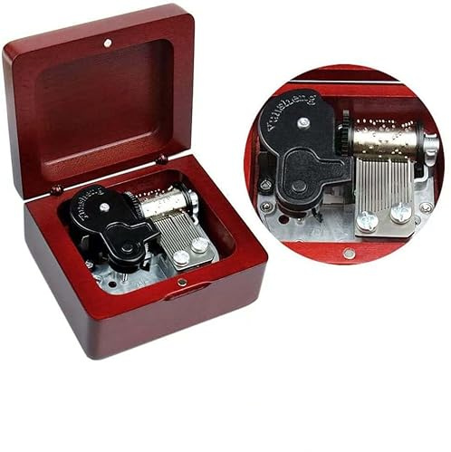 Sinzyo Music Box Vintage Musical Boxs Gift For Birthday Valentine's Day Christmas Day(Wine Red Box)