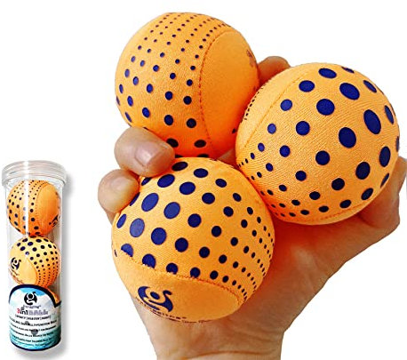 60mm Washable Soft Juggling Ball for Beginners, Orange, Set of 3
