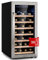 Klarstein Weinkühlschrank, Getränkekühlschrank Schmal, Kühlschrank mit Glastür, Getränkekühlschränke Freistehend, Weinkühlschrank Klein, Weinkühlschränke 1 Zone, UV-Schutz, 5-18 °C, 38 Flaschen