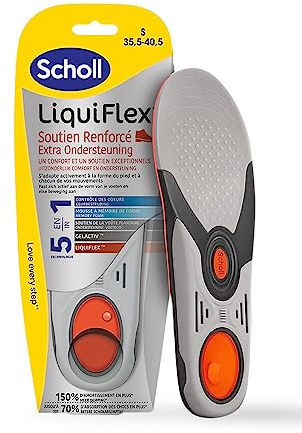 Dr. Scholl's Semelles LiquiFlex Soutien Renforcé pour Femmes - Mémoire de Forme et Soutien de la Voûte Plantaire, Confort Durable et Soulagement des Pieds Fatigués - Taille 35,5-40,5-1 Paire