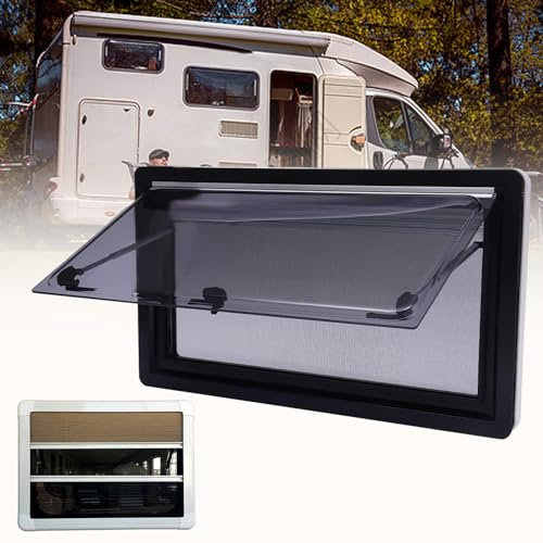 YMAOMAO Wohnwagenfenster Ausstellfenster Camper Wohnwagen Fenster Wohnmobil Fenster Rv Klappfenster Externes Push Fenster Mit Integriertem Rollo Und Fliegengitter,900 * 450mm