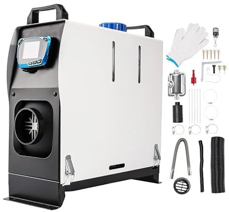 ShockFlo Standheizung Diesel, Diesel-Luft-Auto-Standheizung Dieselheizung Schnelles Aufheizen mit verbessertem LCD-Schalterdisplay (Weiß, Lang)