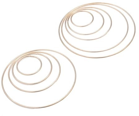 Amosfun Strg-Ring 10st Goldener Makramee-Ring DIY Metallreifen Makramee-Ring Aus Metall Die Ringe Metallringreifen Stickrahmen Anillos EIN Ring Korbwaren Anruf Traumfänger Material