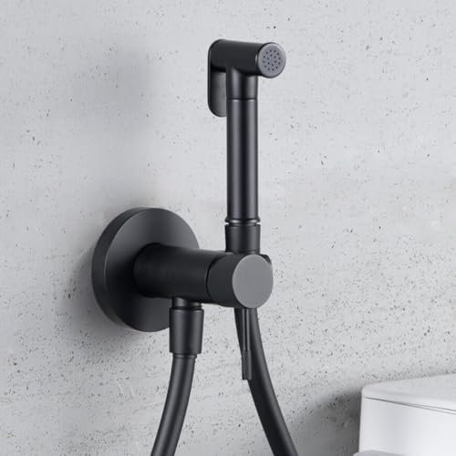 Imex - Robinet bidet pour WC encastré noir | Douche pour eau froide et chaude | Douche hygiénique pour toilettes avec pulvérisateur Bidet | Robinetterie de rechange pour bidet | Série Line