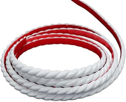 6M Bande Décorative Adhésive PVC, Bordure de Papier Peint Carrelage, Décoration pour Cadre de Miroir,Armoire,Meuble,Mur,Plafond Moulure de Finition Décorative Murale(10mm, Blanc)