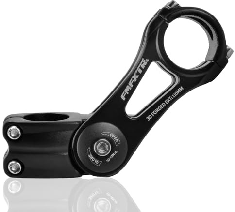volumoon Potence Vélo Réglable ±85°, Tige Guidon 110mm en Aluminium, Compatible 31.8mm Guidon et 28.6mm Fourche, pour Vélo Route, VTT, VTT DH, BMX, Montagne