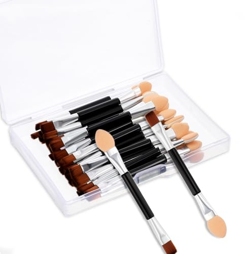 30pcs Dual Sides Disposable Eye Shadow Applicators Eyeshadow Applicators Sticks with Soft Sponge Head Eyes Makeup Cosmetic Tool Portable Travel Mini Eyes Makeup Brushes Concealer Brush(2.95inch)