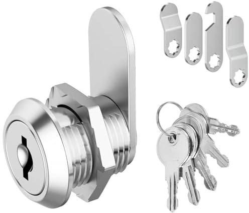 CUEMOON 5 chiusure per cassetta delle lettere, con 5 diverse piastre di serratura, serratura per cassetta delle lettere, 16 mm/20 mm, serratura del mandrino, serratura a leva per mobili per cupboard