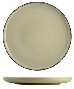 H&H Set 6 Piatti Pane in Porcellana Verde 15 cm – Linea Pearl – Eleganti Piatti da Pane e Contorni – Lavabili in Lavastoviglie