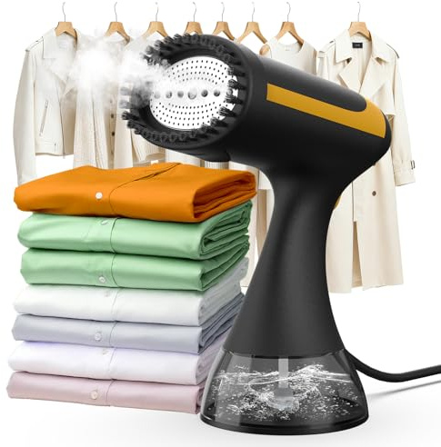 Steamer Dampfglätter Reise 10s Schnelles Aufheizen, 1500 W 25 g/min Tragbarer Dampfbügler Handgerät, Klein Leicht Clothes Steamer für Zuhause Büro, 300 ml Wassertank & Abschaltautomatik