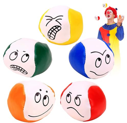 SoeUyd 5 Pezzis Palline Giocoleria, Palla da Giocoleria per Adulti, Palla da Giocoleria per Principianti, Pallas da Giocoleria in PU, Adatta per Adulti o Principianti Come Giocattolo da Esterno