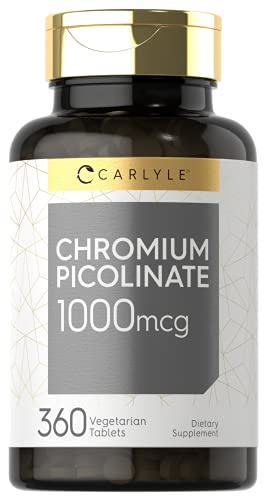 Carlyle Ultra Chromium Picolinate 1000mcg | 360 Tablets | Vegetarian, Non-GMO, Gluten Free